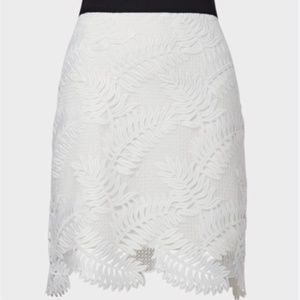 Milly Tropical Palm Lace Mini Skirt- While XL